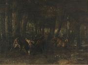 Gustave Courbet Spring Rut The Battle of the Stags painting